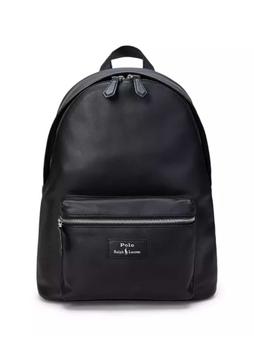 Polo Ralph Lauren Black Smooth Leather Backpack New
